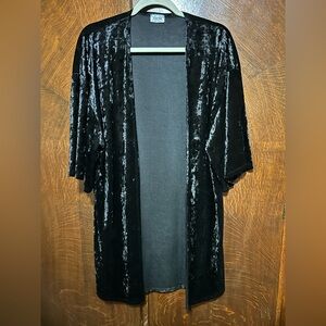 Black Velvet Kimono Cardigan Texas True Threads size small